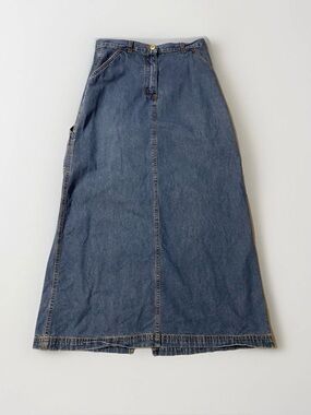 Cargo size 8 Vtg Details blue jeans carpenter long skirt